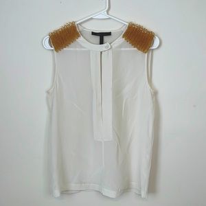 BCBG Beaded Shoulder Blouse